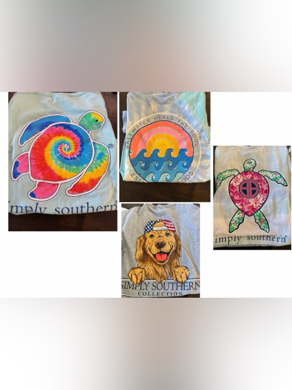Simply Southern Tie-Dye Turtle, Sunset Wave & Patriotic Dog Graphic Tees